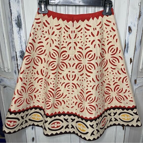 Lafayette 148 Bohemian Cutout Neutral Fall Colors Skirt - Picture 12 of 12